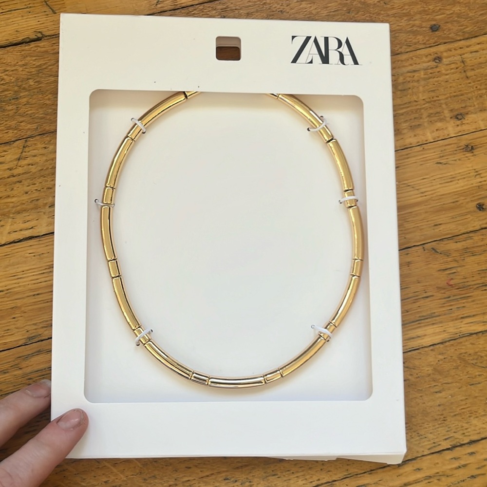 Zara gold beaded choker